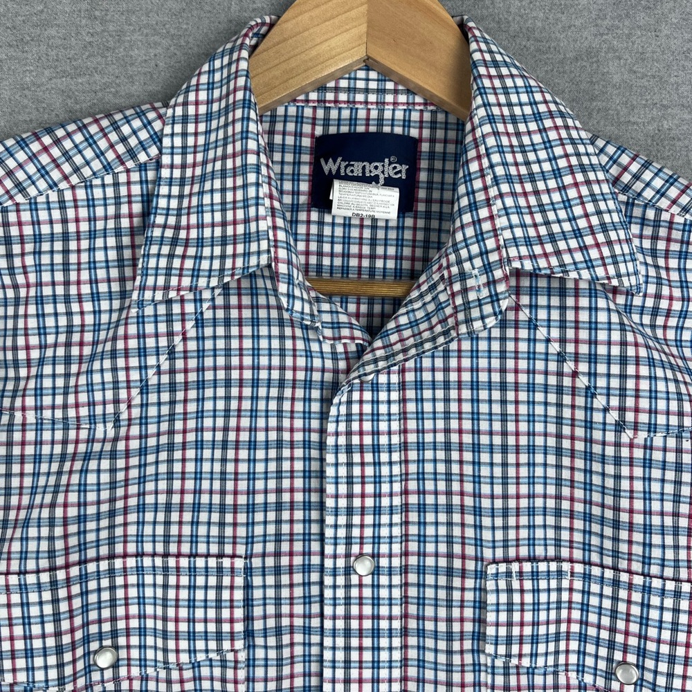 Wrangler western pearl snap plaid size m